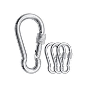 Heavy Duty Locking Carabiners | Screw Lock Snap Hooks & D-Ring Clips | CE Certified Screw Lock Carabiner